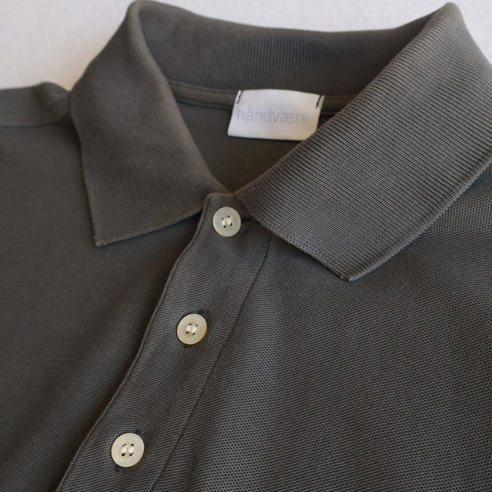 Handvaerk Short Sleeve Polo Shirt Men's Medium Gray Peruvian Pima Cotton